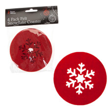 Christmas Tableware - 4 Pack Snowflake Design Coaster Set