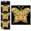 Christmas - 3 Pack Wire on Glitter Butterfly Tree Decorations (DP) - Gold 1