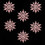Christmas Tree Decorations - 6 Pack Glitter Snowflakes - 53969 PINK 1
