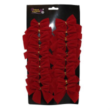 20 Pack 8cm Red Velvet Bows Christmas Tree Decoration