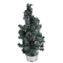 60cm Artificial Christmas Tree with Silver Tinsel Flecks and Pine Cones