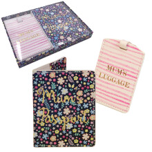 Passport Cover & Luggage Tag Set - 'Floral' Mum's Luggage 70005
