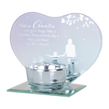 Glass Tea Light Candle Holder by Reflections of the Heart - Auntie