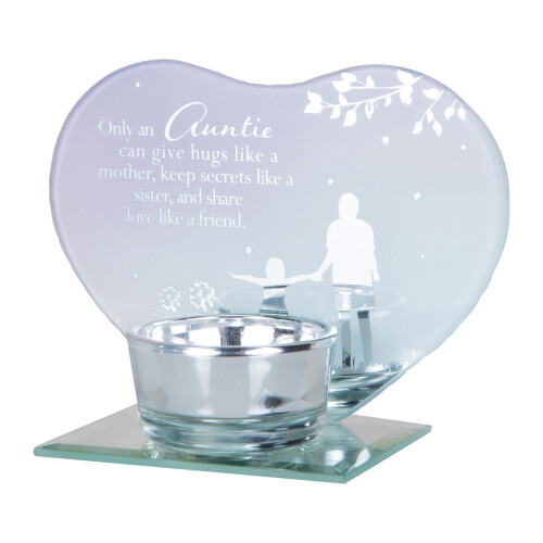 Glass Tea Light Candle Holder by Reflections of the Heart - Auntie