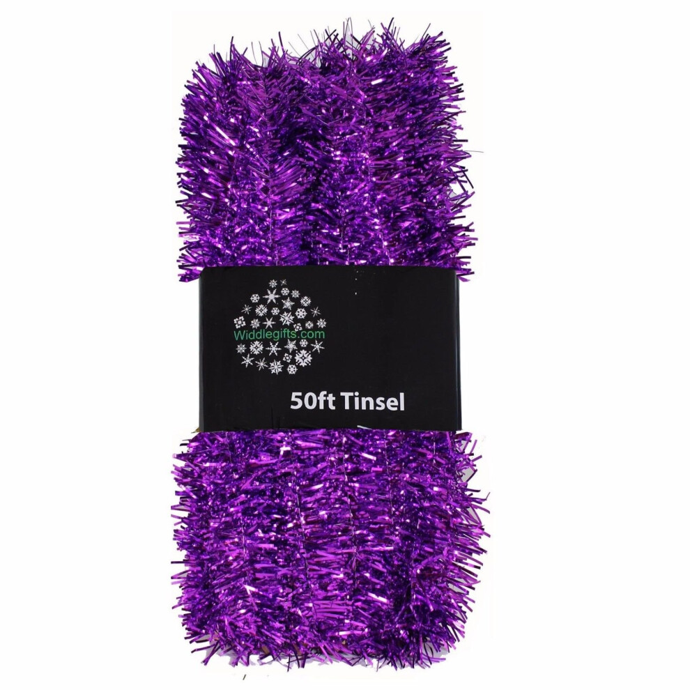 Christmas Tree 50ft x 3cm Tinsel GREAT VALUE - Purple