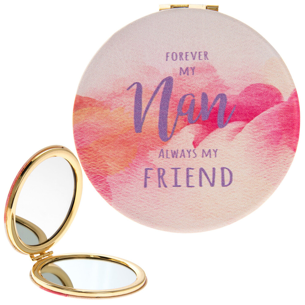 The Leonardo Collection Gold Watercolour Design Compact Mirror - Forever My Nan