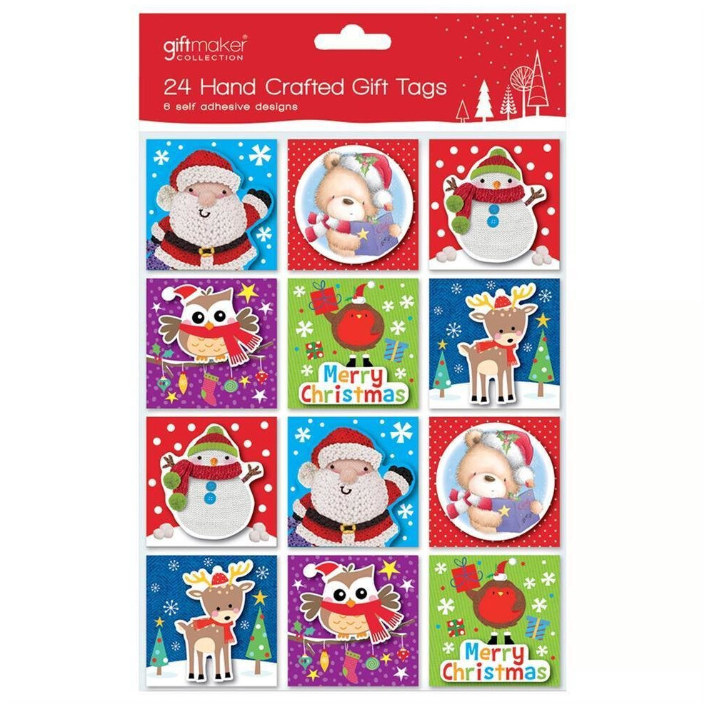 Christmas 24 Pack 3D Gift Tags Cute Fun Design