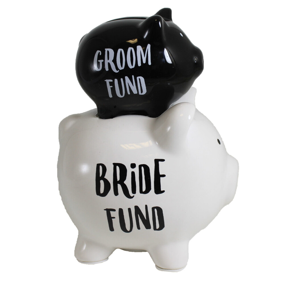 Double Piggy Bank 'Bride Fund + Groom Fund' Bridal Shower Gift