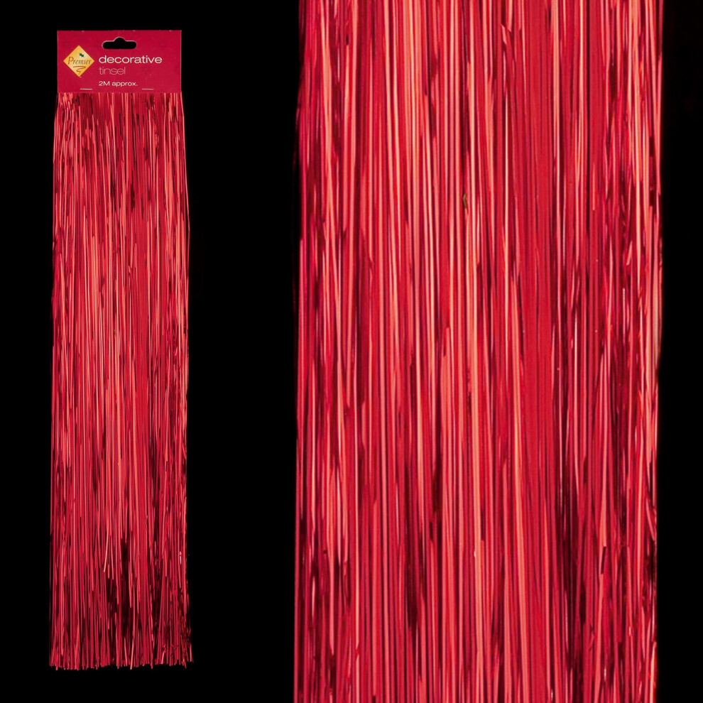 Premier Christmas Decoration 500 Strands Lametta - Red