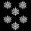 Christmas Tree Decorations - 6 Pack Glitter Snowflakes - 53602 SILVER 2