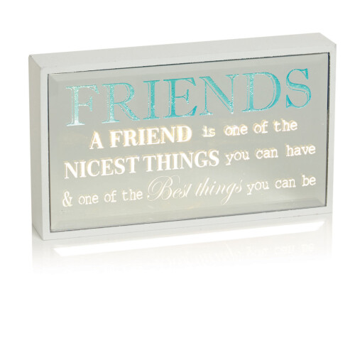 Premier 21cm LED Light up Mirror Table Decoration - Friends