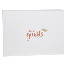 White Guest Book Stunning Heart Design - Wedding or Anniversary