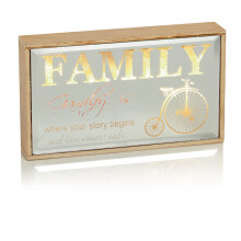 Premier 21cm LED Light up Mirror Table Decoration - Family