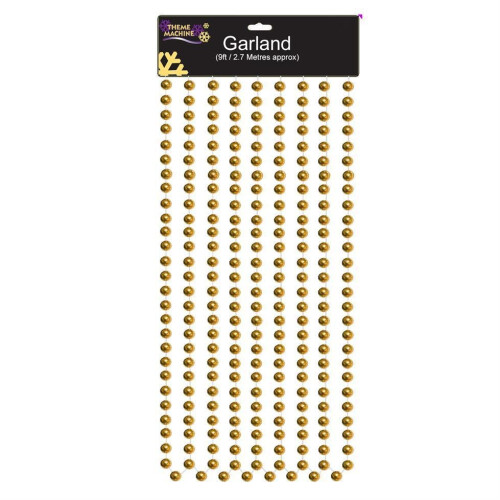 Christmas Tree Decoration 2.7 Metre Bead Garland (DP) - Gold