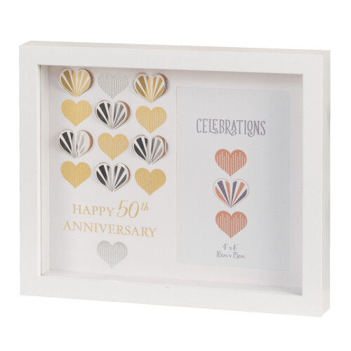Celebrations Celebrations White MDF Wall 4'x6' Frame Plaque - 50th Golden Anniversary