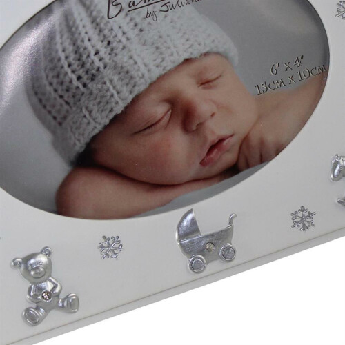 Bambino Baby's 1st Christmas Photo Frame - White Silver 1