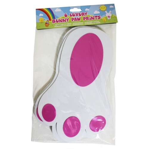 Easter Egg Hunt Accessories and Games - 6 Pk Large Bunny Footprints