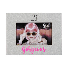 Girl Talk Gift Boxed Glitter Design 6x4 Birthday Photo Frame - 21 & Gorgeous