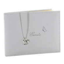71144 Wedding Rings and Butterfly Guest Book - Gift boxed