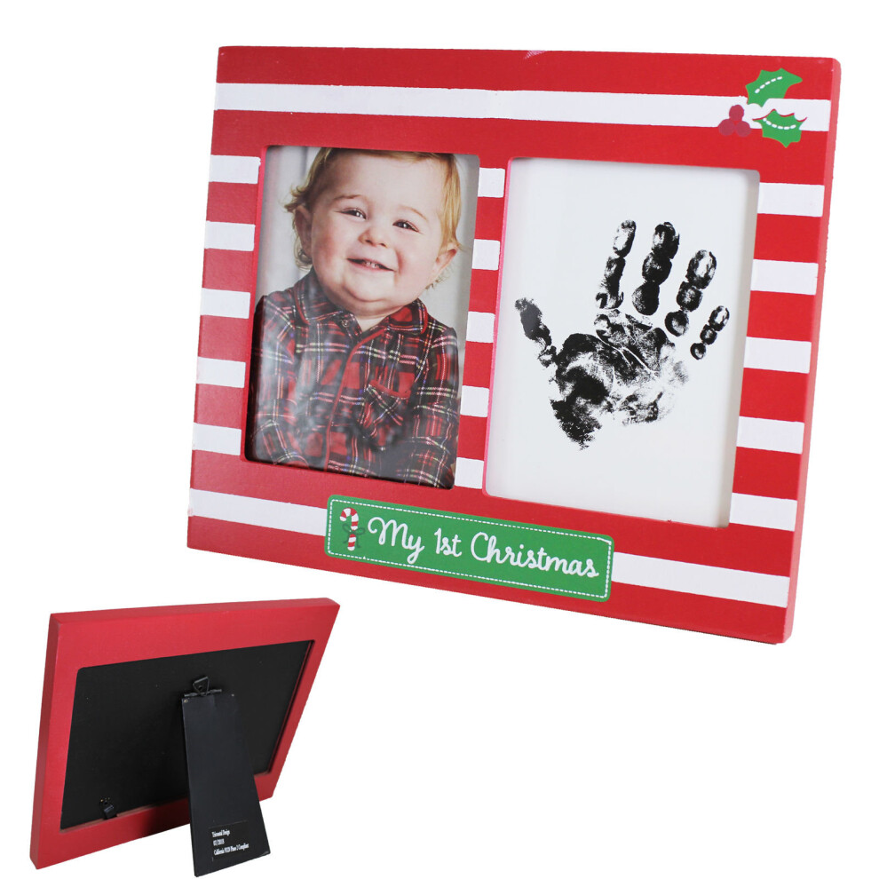 My 1st Christmas Photo & Hand Print Frame - Red / White