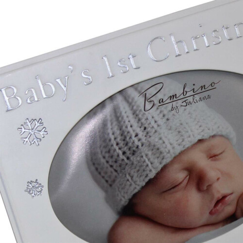 Bambino Baby's 1st Christmas Photo Frame - White Silver 2