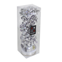 Christmas 13 Piece Gift Pack of Bows Ribbons - Silver