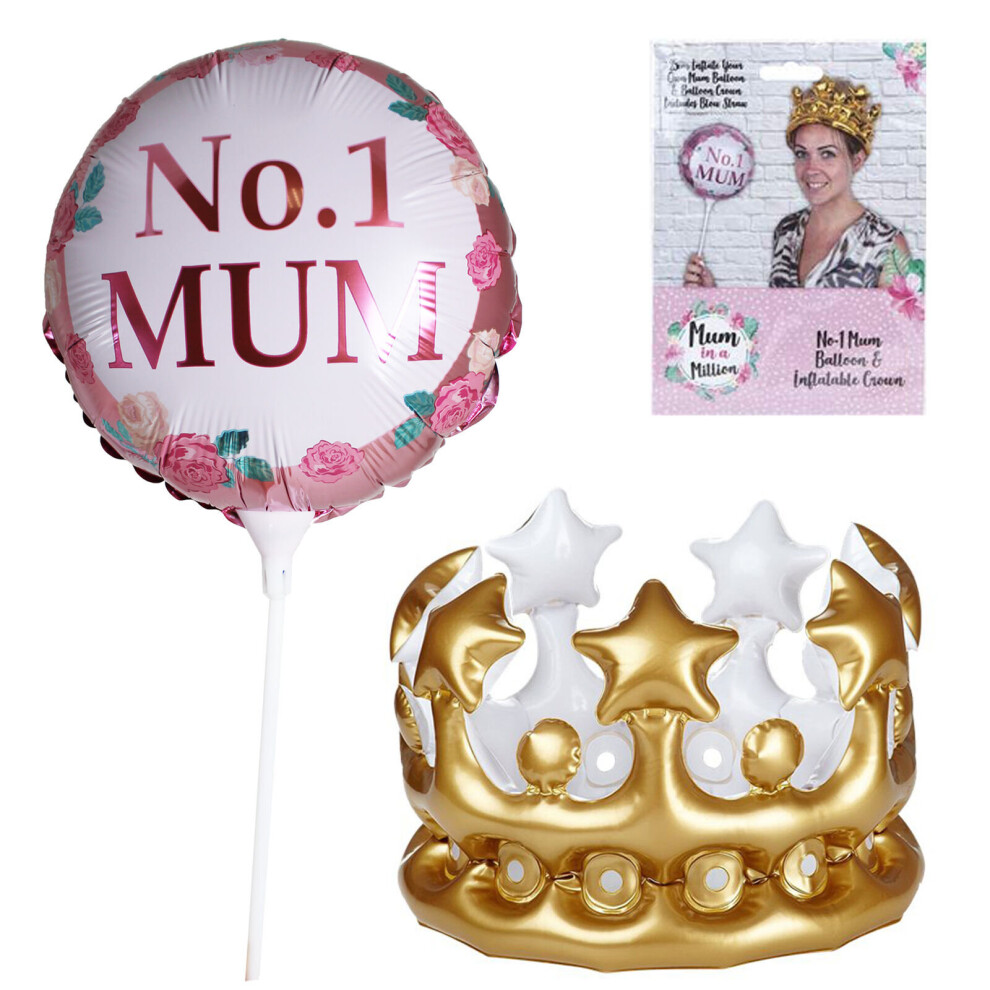 Mum in a Million Balloon and Inflatable Crown Set - Mother's Day Gift