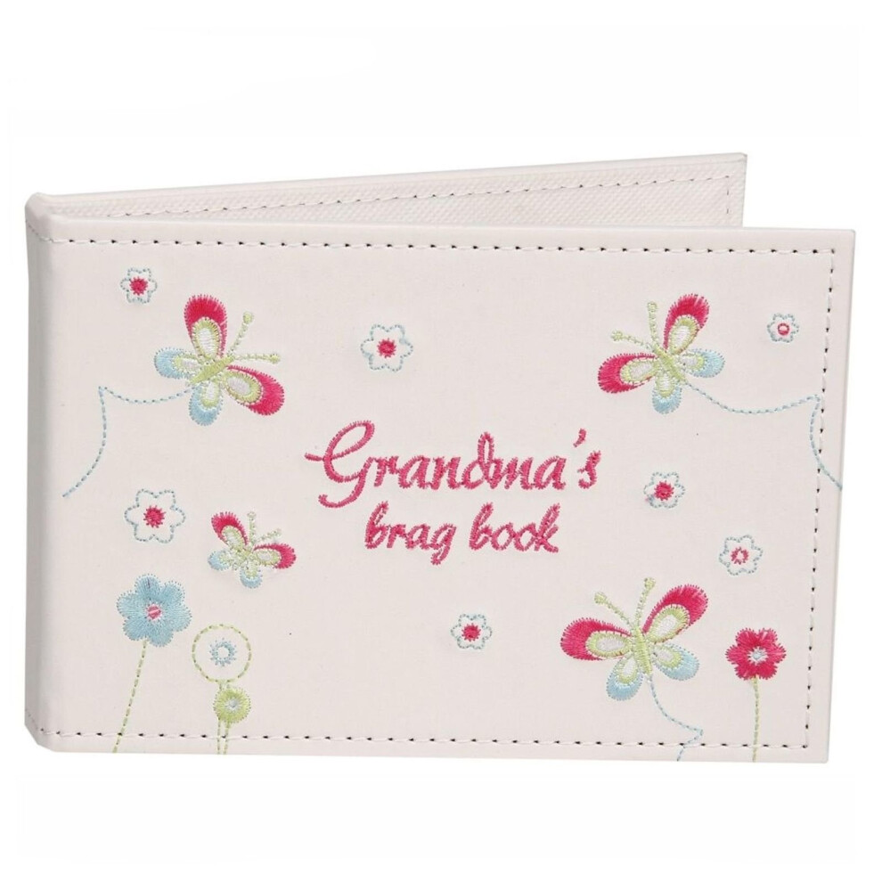 Grandmas Brag Book 24 6x4 White Photo Album with Embroidery Detail