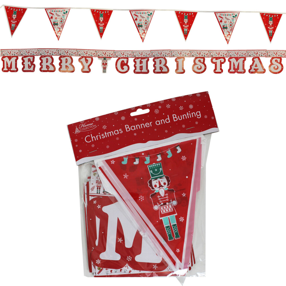 2 Pack Christmas Party Banner & Bunting Hanging Decorations