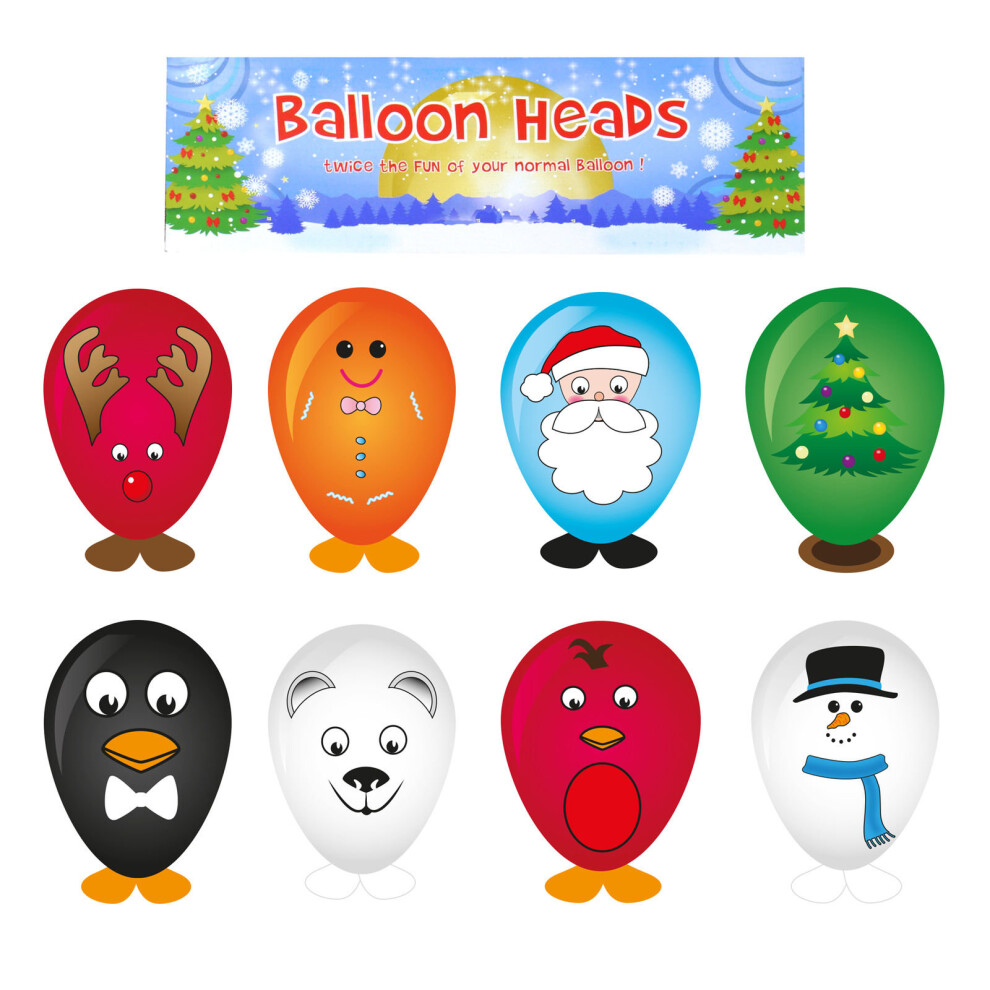 Christmas Children's Party Loot Bag / Pinata / Stocking Fillers - 8 x Balloon Heads