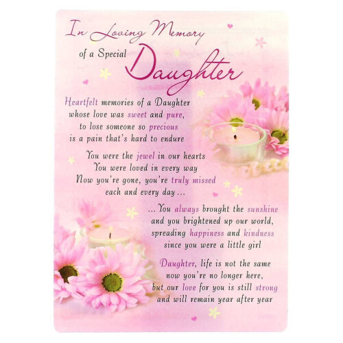 In Loving Memory Open Graveside Memorial Card - Special Daughter
