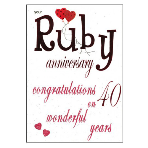 Greeting Card with Envelope - Ruby Anniversary LP5036