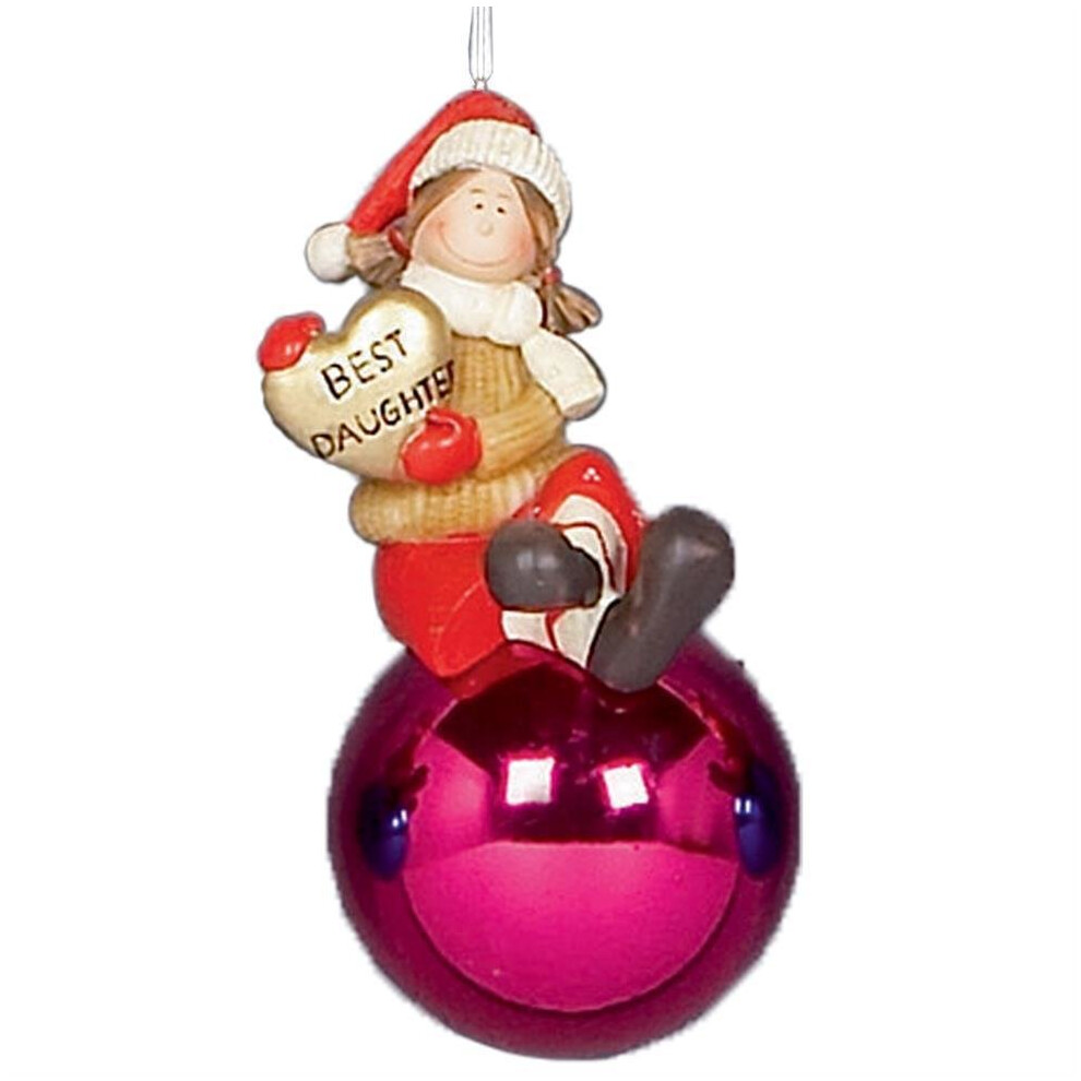 Christmas Tree Decoration Family Character 70mm Bauble - Daughter