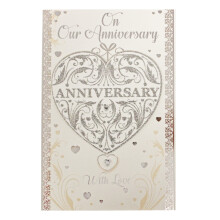 3D Greeting Card with Envelope & Glitter Detail - Anniversary XY75030A-14