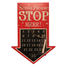 Anker Blackboard Days until Christmas Countdown Plaque - Santa Stop Here Arrow