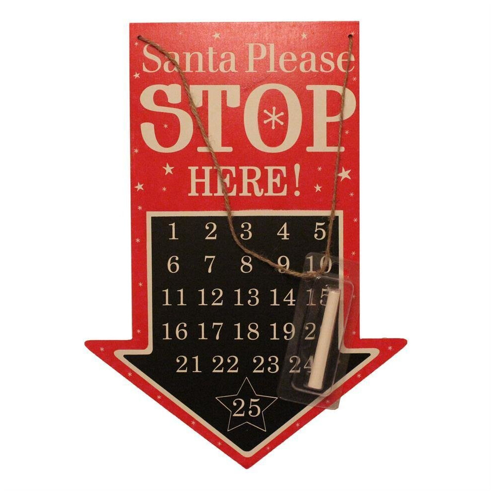 Anker Blackboard Days until Christmas Countdown Plaque - Santa Stop Here Arrow