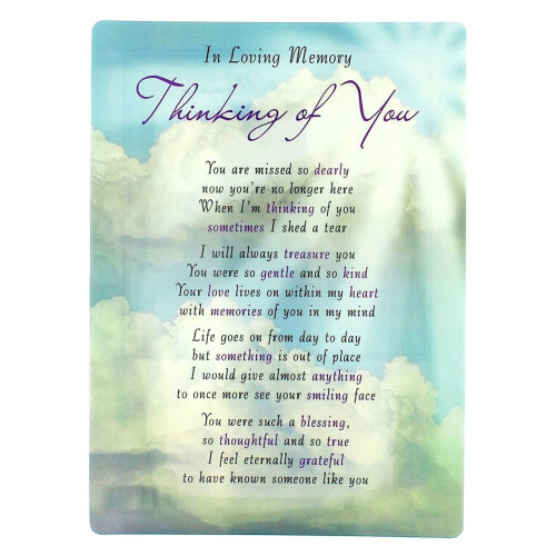 In Loving Memory Open Graveside Memorial Card - Thinking of You