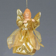 Christmas 6" Tree Top / Hanging Angel Decoration - Gold
