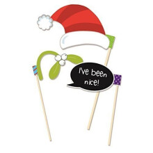 Pack of 6 Festive Christmas Photo Booth Selfie Props Party Fun