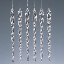Christmas Tree Decoration 6 Pack Clear Glass Twisted Icicles