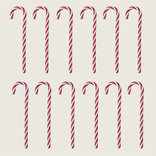 Christmas Tree Decoration 12 Pack Twisted Candy Canes 18cm