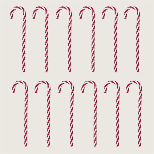 Premier Christmas Tree Decoration 12 Pack Twisted Candy Canes 18cm