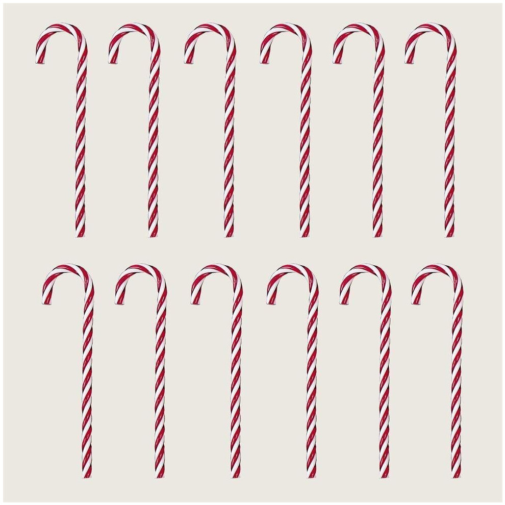 Christmas Tree Decoration 12 Pack Twisted Candy Canes 18cm