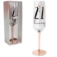 Luxe Birthday Champagne Flute with Pink Stem by Hotchpotch - 21st