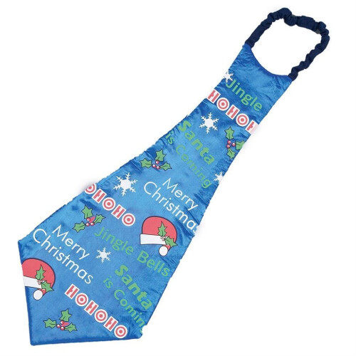 Novelty JUMBO Christmas Tie - 26cm x 75cm - Blue