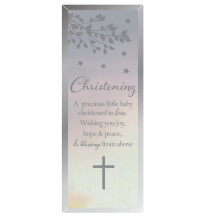 Reflections of the Heart Mirror Glass Standing Plaque Gift Christening
