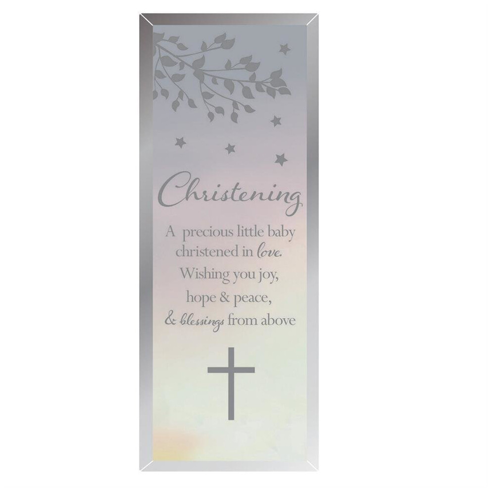 Reflections of the Heart Mirror Glass Standing Plaque Gift  Christening