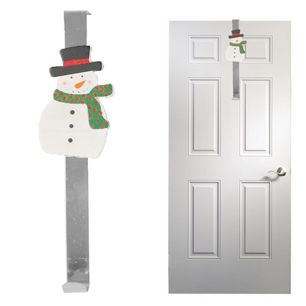 Premier Christmas 30cm Wooden Character Wreath Hanger - Snowman