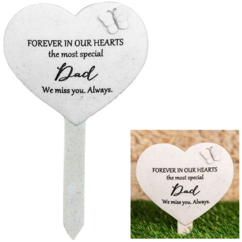 Thoughts Of You 'Heart' Graveside Stake - Dad
