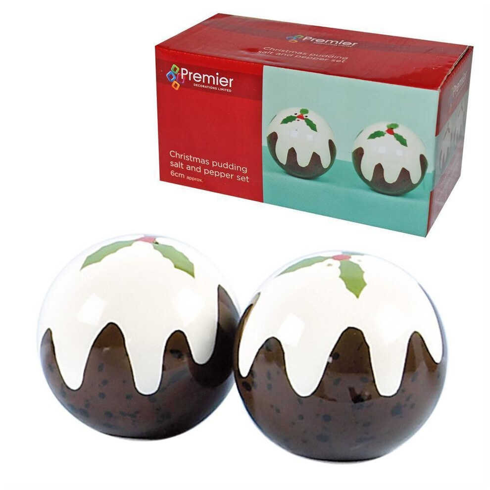 Premier Decorations Novelty Christmas Pudding Salt and Pepper Shakers